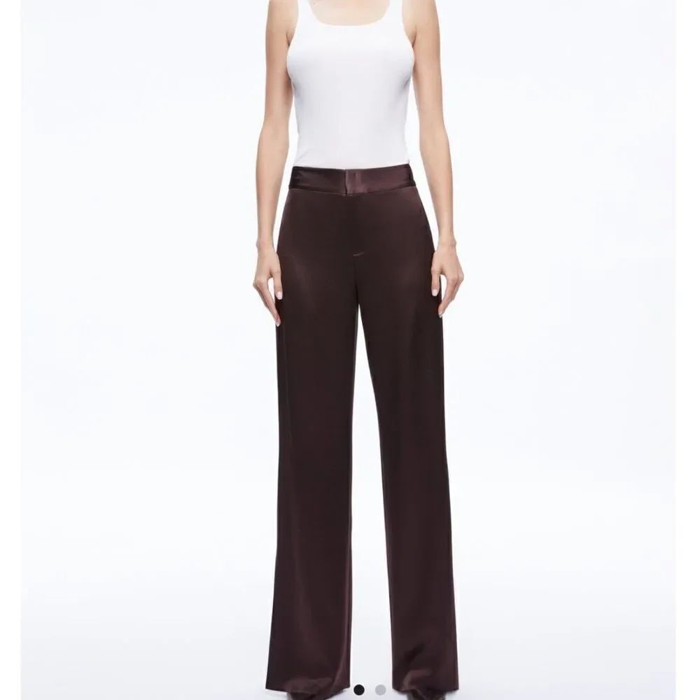 Alice + Olivia Women's JC WIDE LEG SIDE SLIT PANT Pants size 8  $395 - Picture 3 of 8